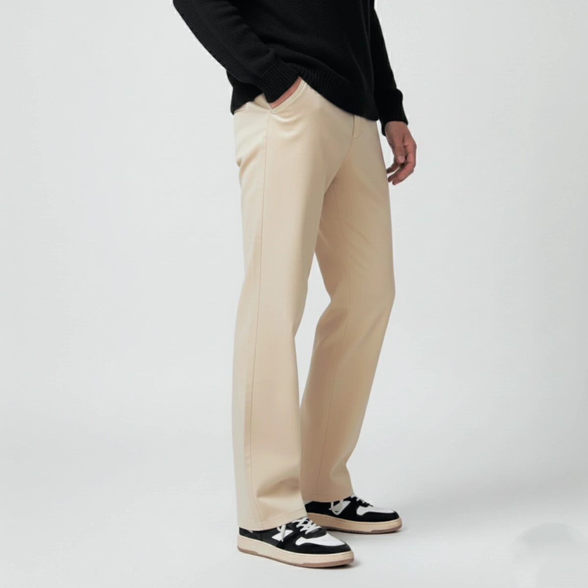 Off White Straight Cut Baggy Pants 