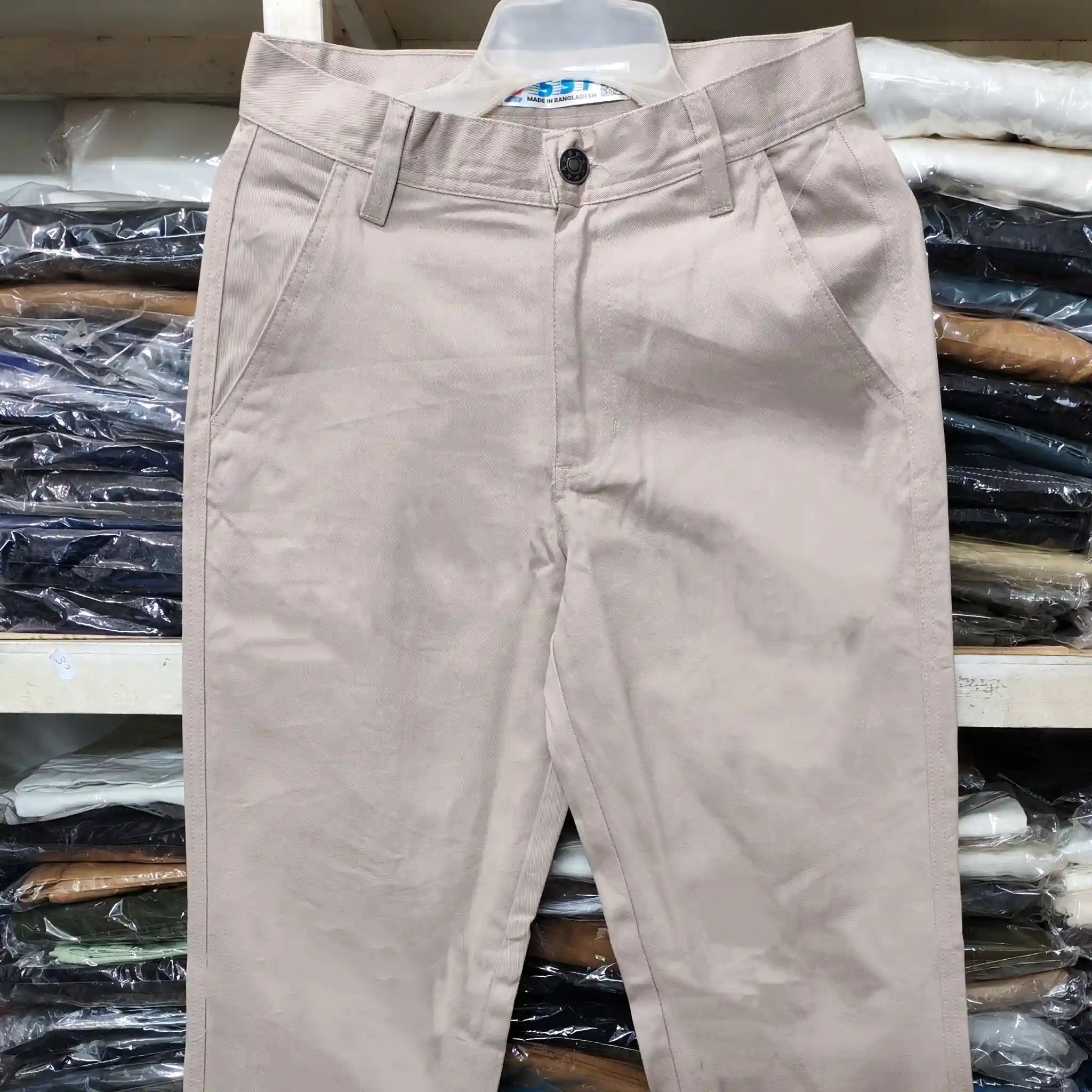 Beige Straight Cut Baggy Pants thumbnail 2