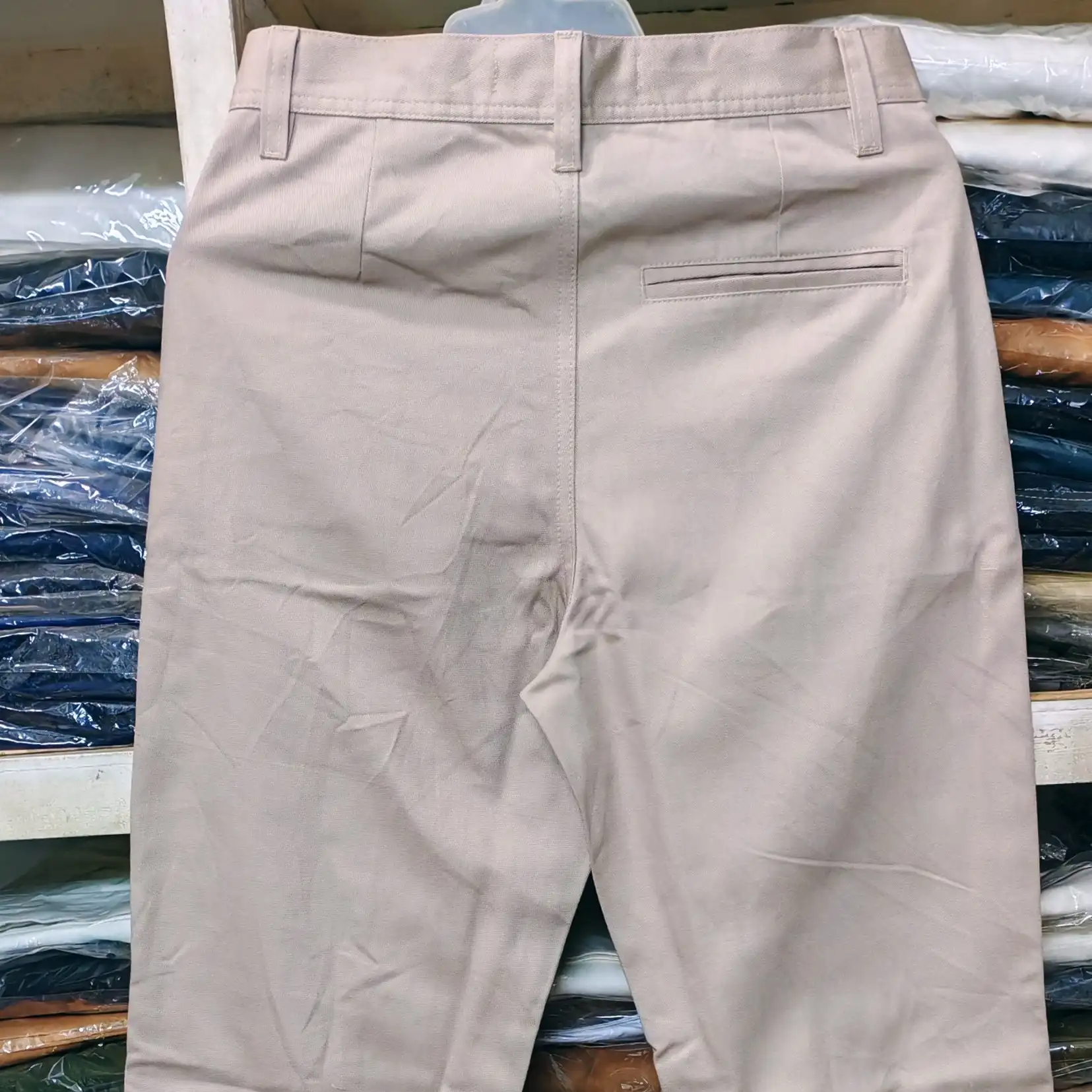 Beige Straight Cut Baggy Pants thumbnail 3