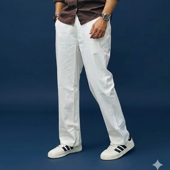Beige Straight Cut Baggy Pants thumbnail 5