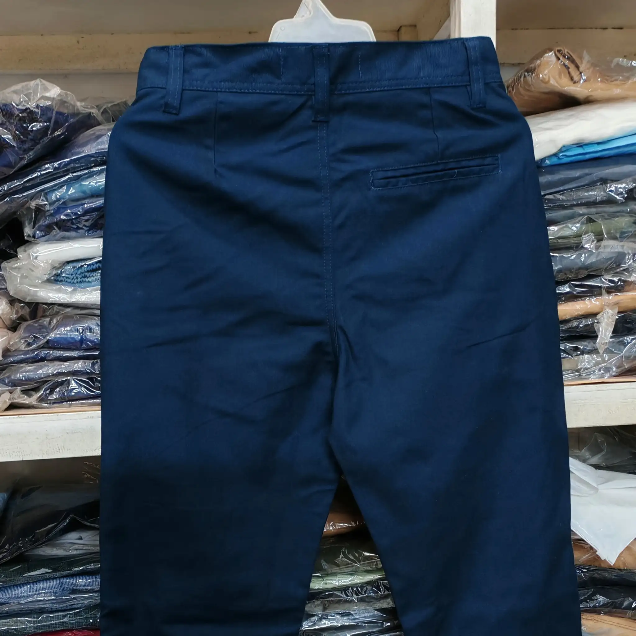 Navy Blue Straight Cut Baggy Pants thumbnail 3