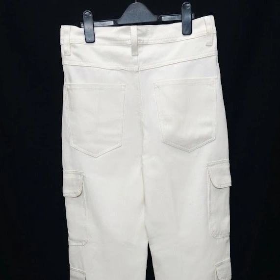 8 Pocket White Baggy Cargo Pants  thumbnail 4