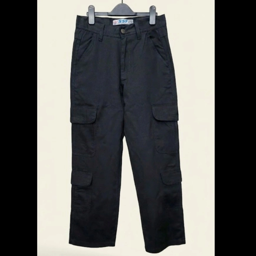  8 Pocket Black Baggy Cargo Pants  Baggy pant 8 Pocket White Baggy Cargo Pants thumbnail 3