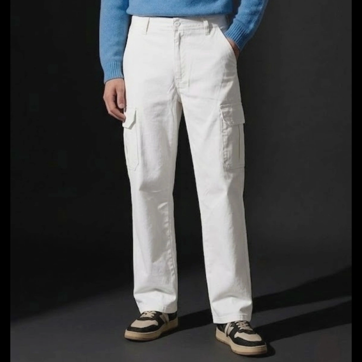 Creamy White Colour Baggy Cargo