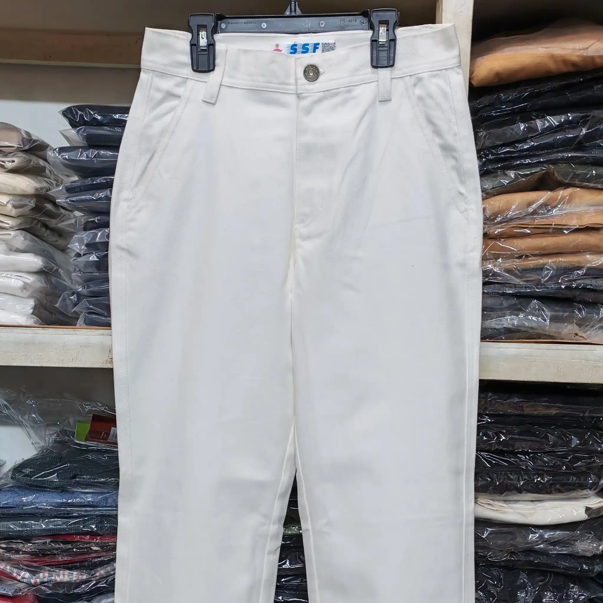 White Straight Cut Baggy Pants thumbnail 3