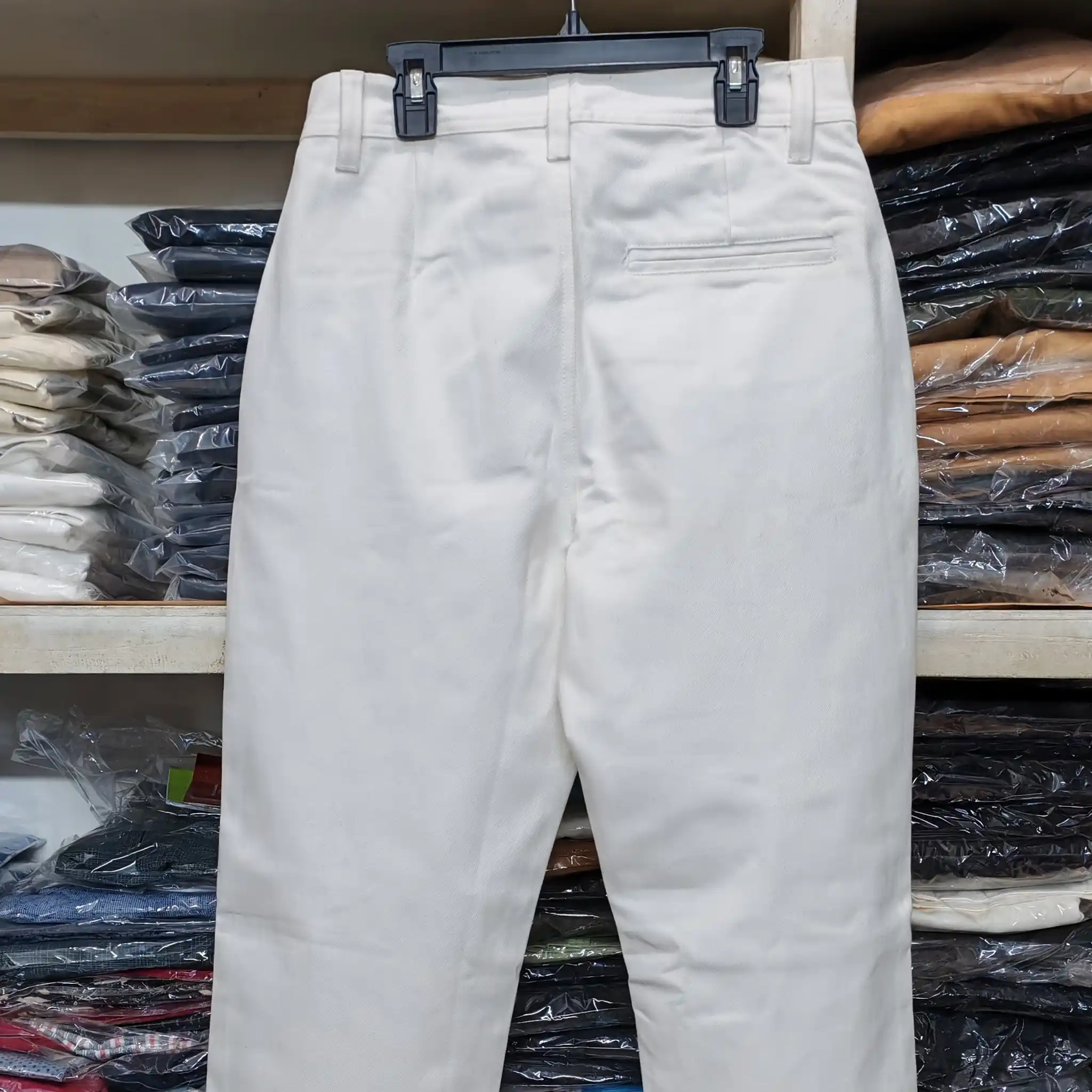 White Straight Cut Baggy Pants thumbnail 4