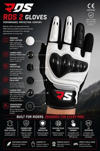 RDS 2 Carbon Fiber Riding Gloves