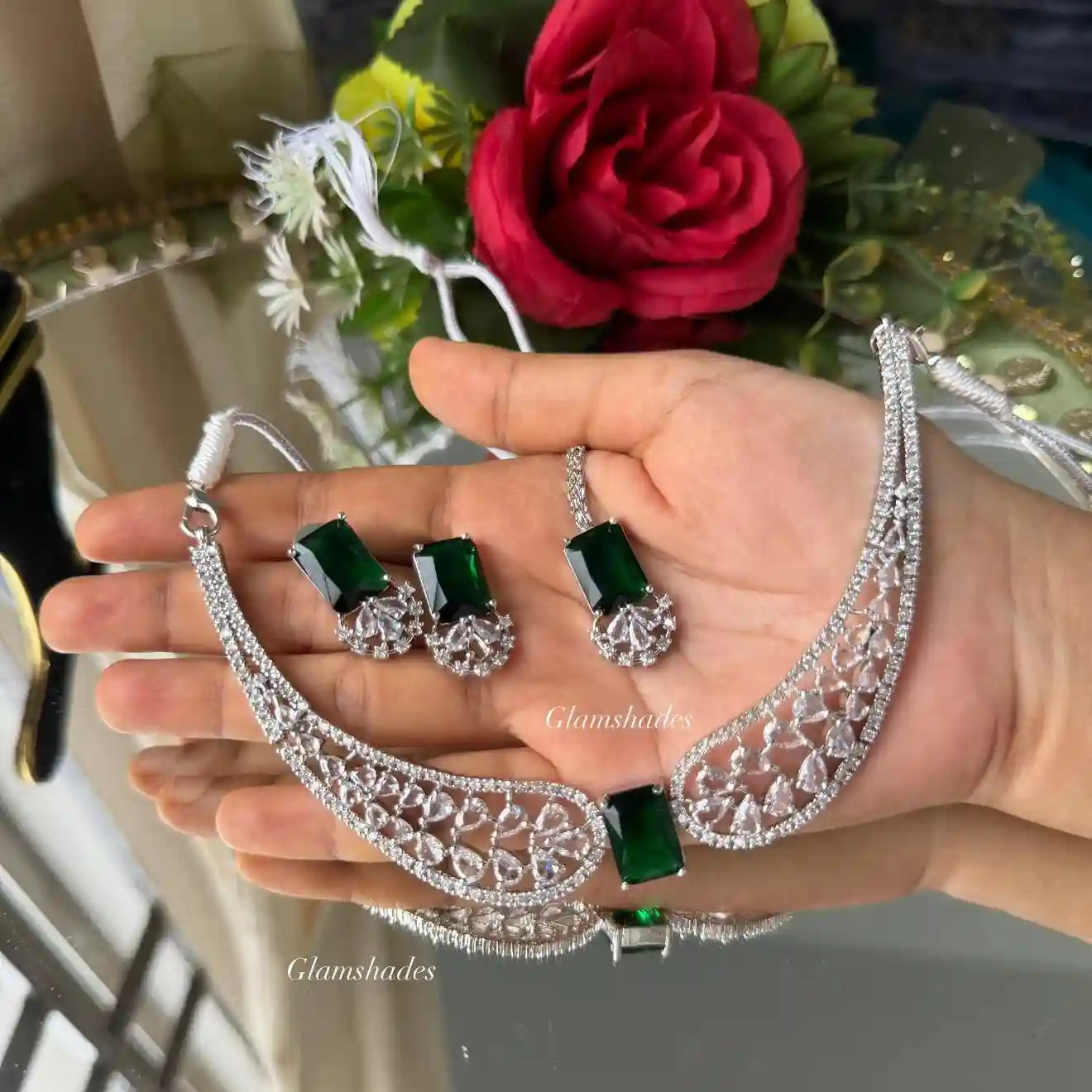 Diamond cut necklace set