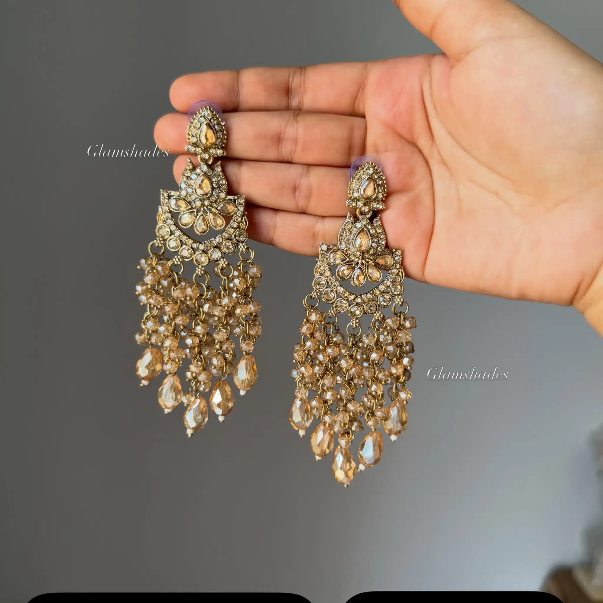 Champagne Diva Statement Earrings
