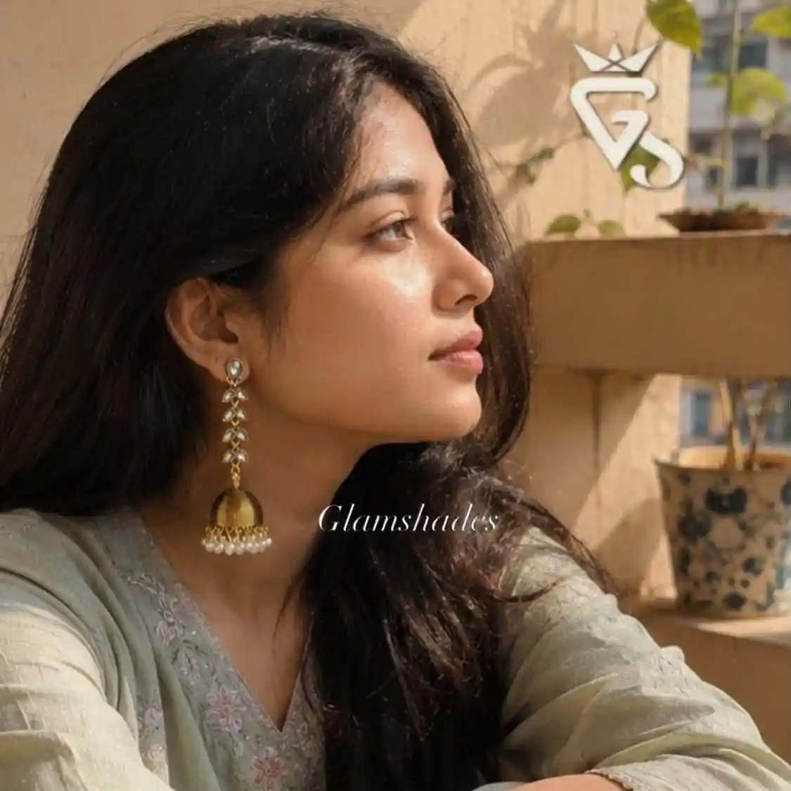 long pattern metal jhumka
