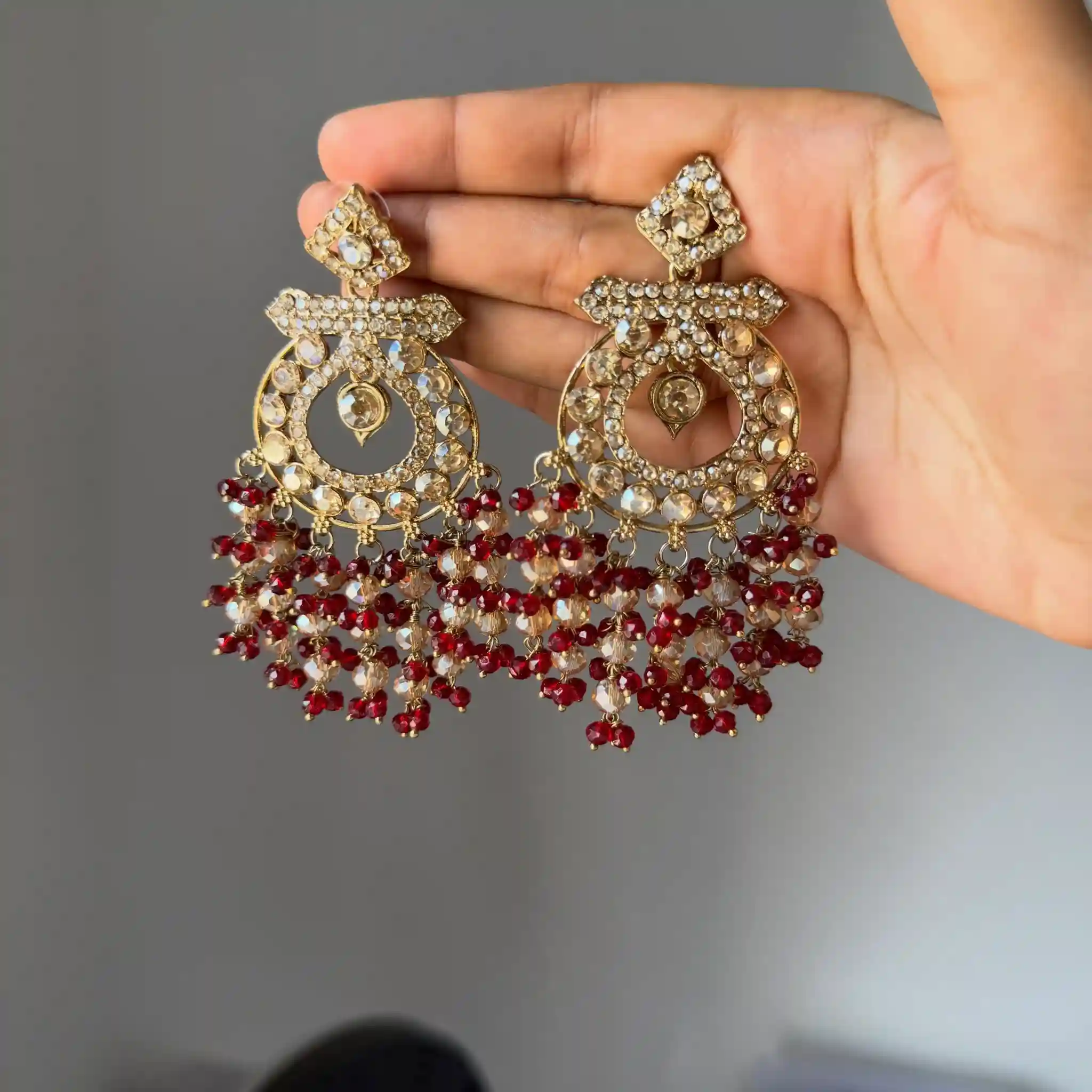 🌙❤️ MAROON CHANDBALI SET ❤️🌙