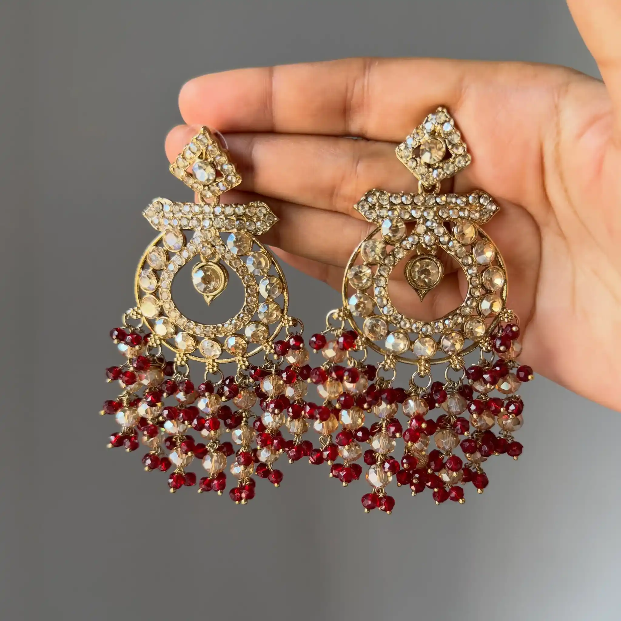 🌙❤️ MAROON CHANDBALI SET ❤️🌙