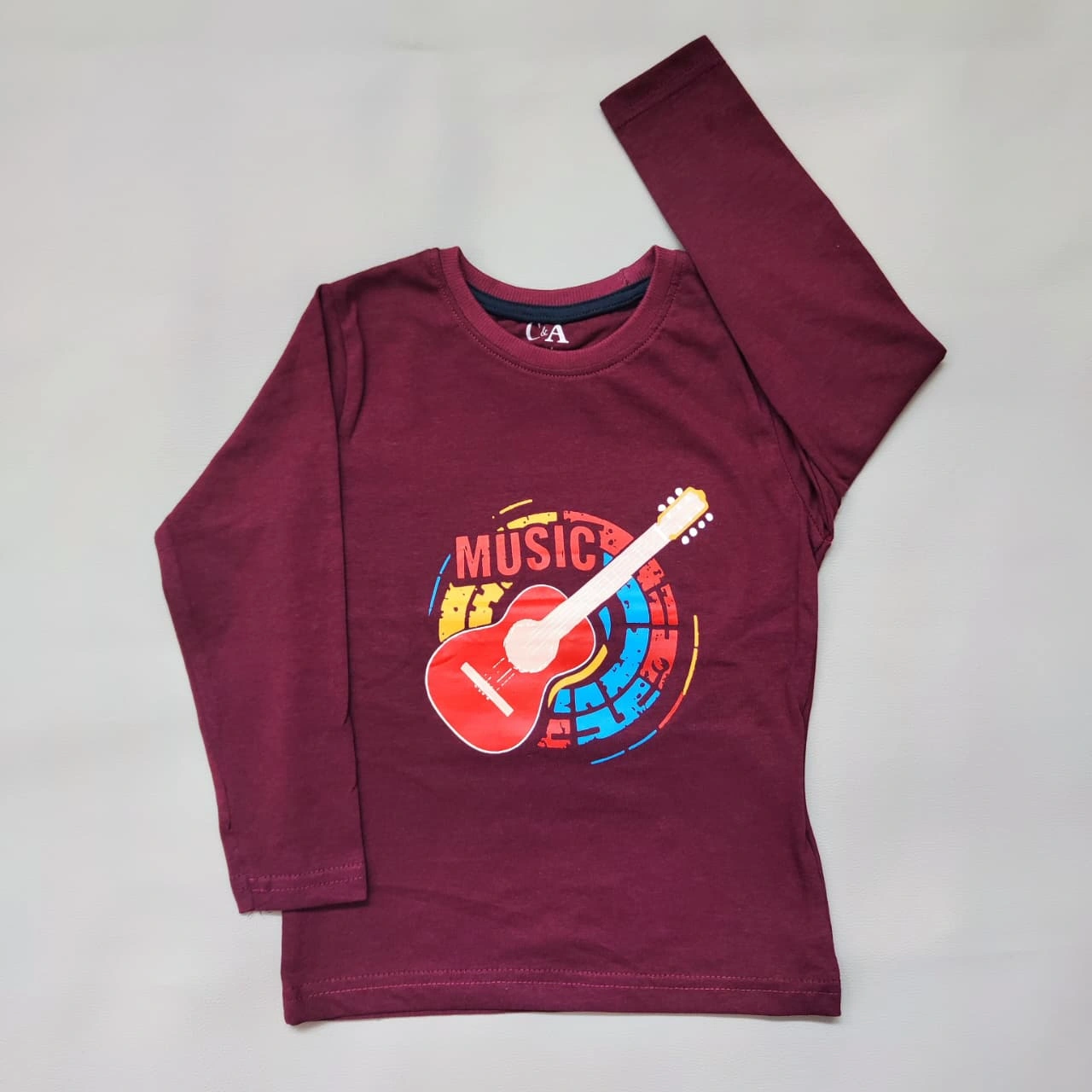 Long sleve T shirt music red thumbnail 2