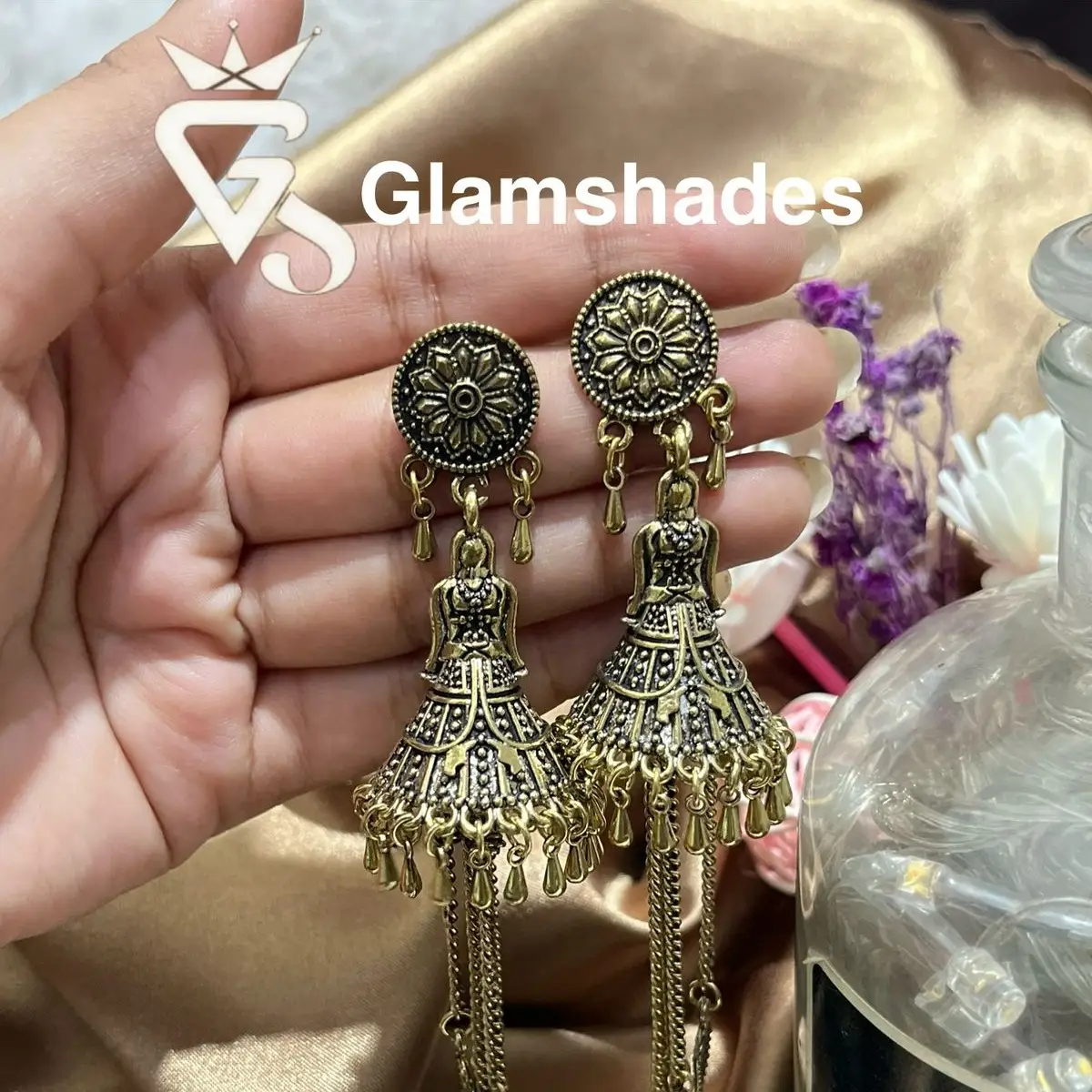 Antique Copper Doll Jhumka thumbnail 2