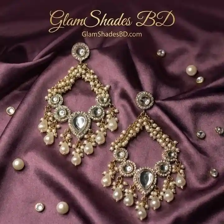 Pearl Embellished ChandBali Festive Earrings