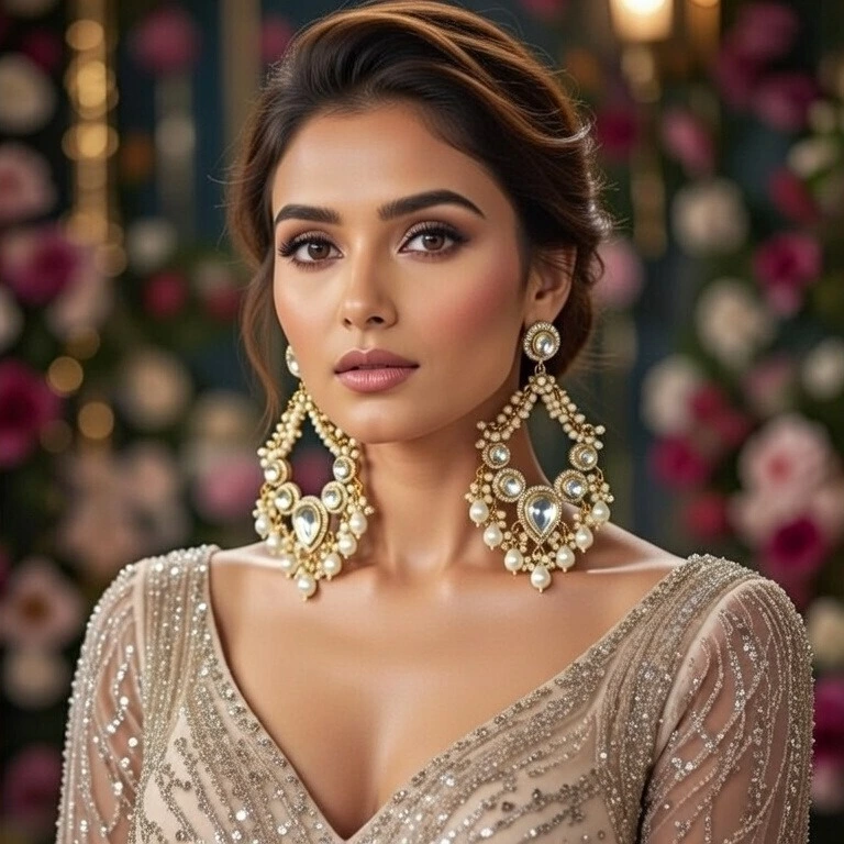 Pearl Embellished ChandBali Festive Earrings thumbnail 4