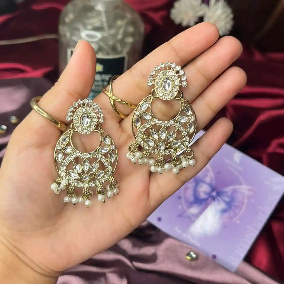 Small Chandbali Statement Earrings