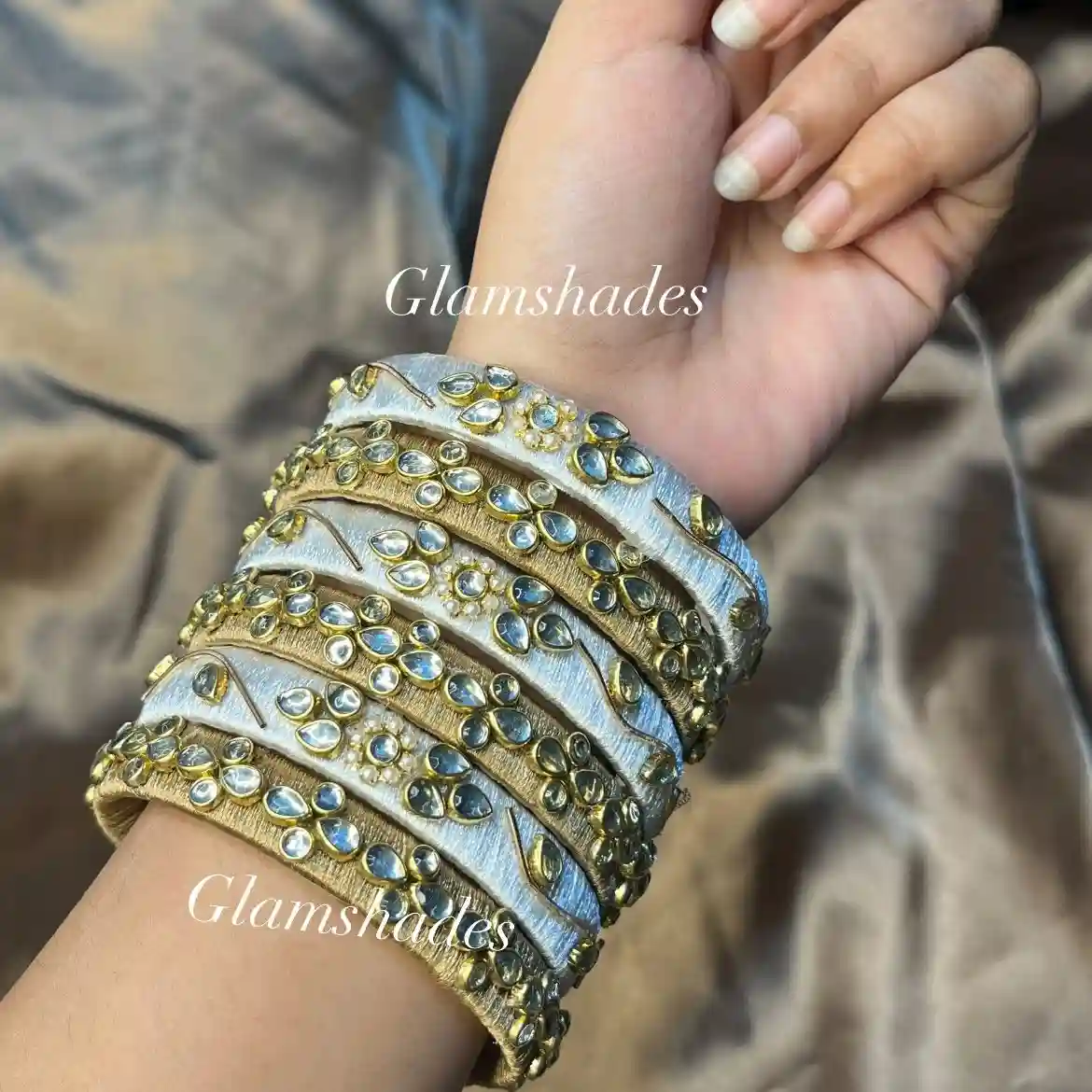 Reshmi Thread Kundan Bangles Set-1