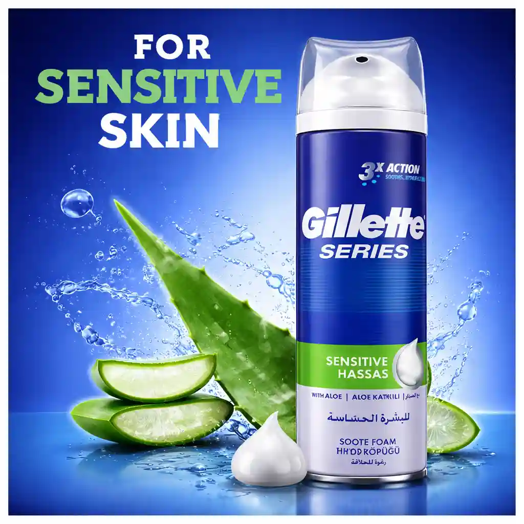 Gillette Shaving Foam Orginal Scent Sensitive Skin 200m