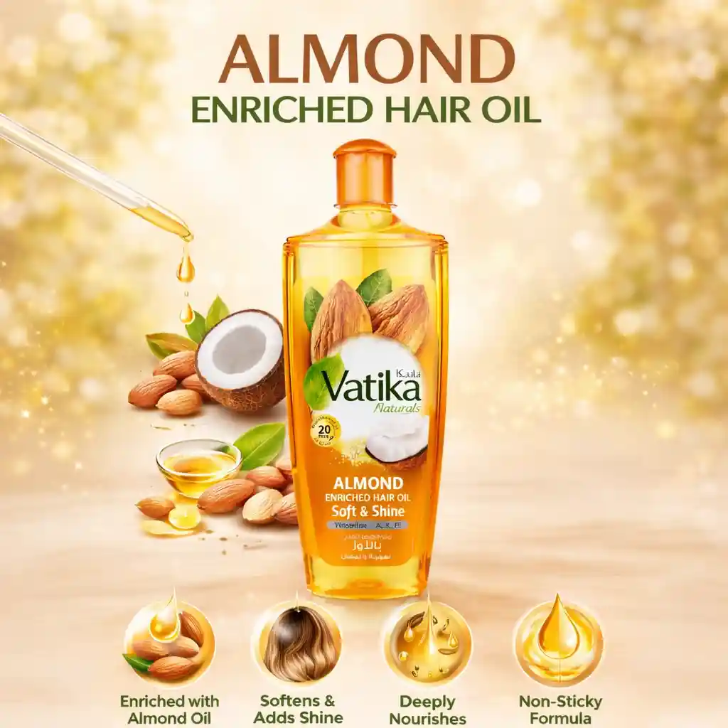 Vatika Naturals Almond Enriched Hair Oil 300ml (Dubai)