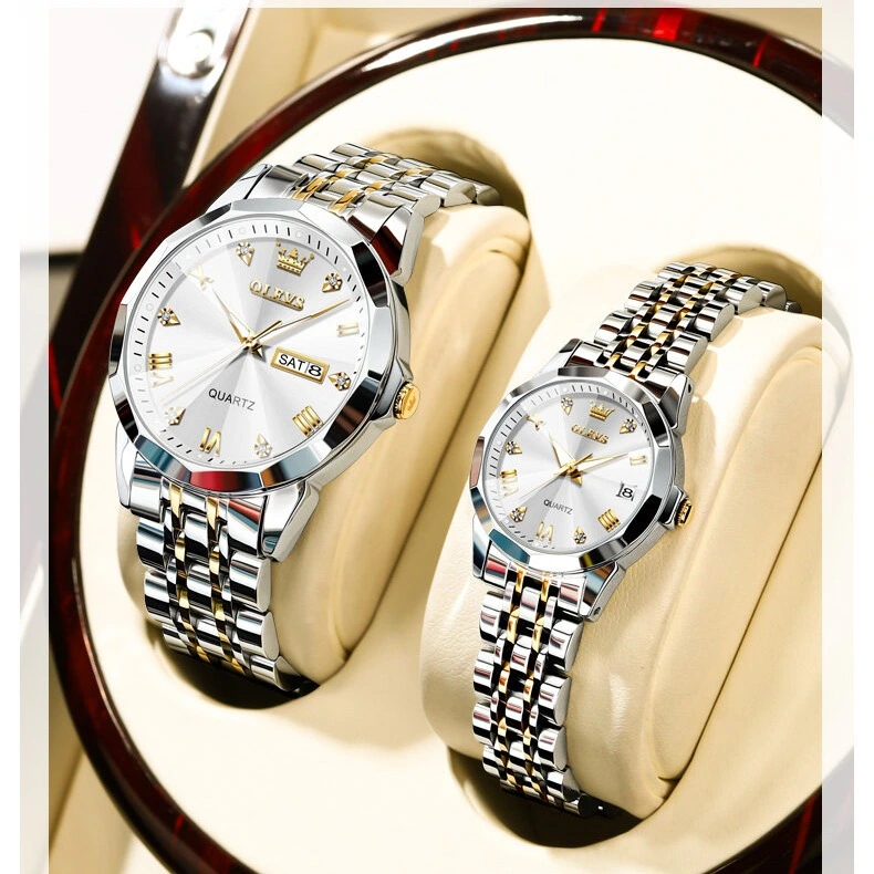 Olevs Stylish Couple Wrist Watch - white