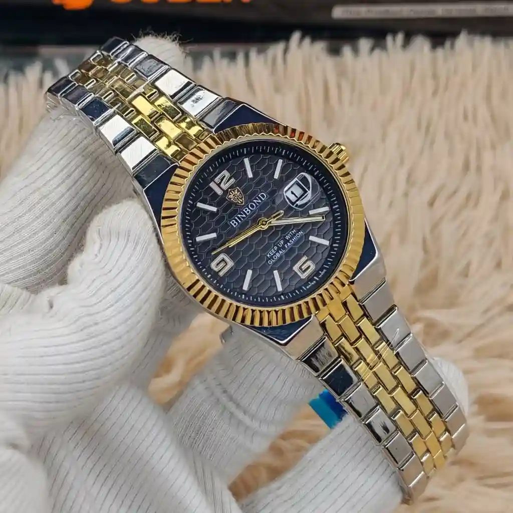 Binbond 8181 Silver Golden Black Man’s Watch