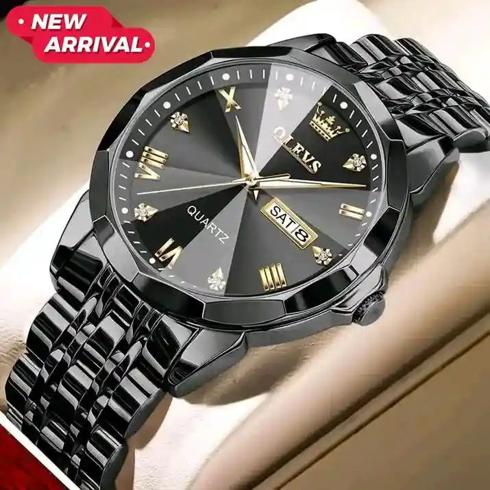 Olevs 991 Stylish Wrist Watch - BLACK