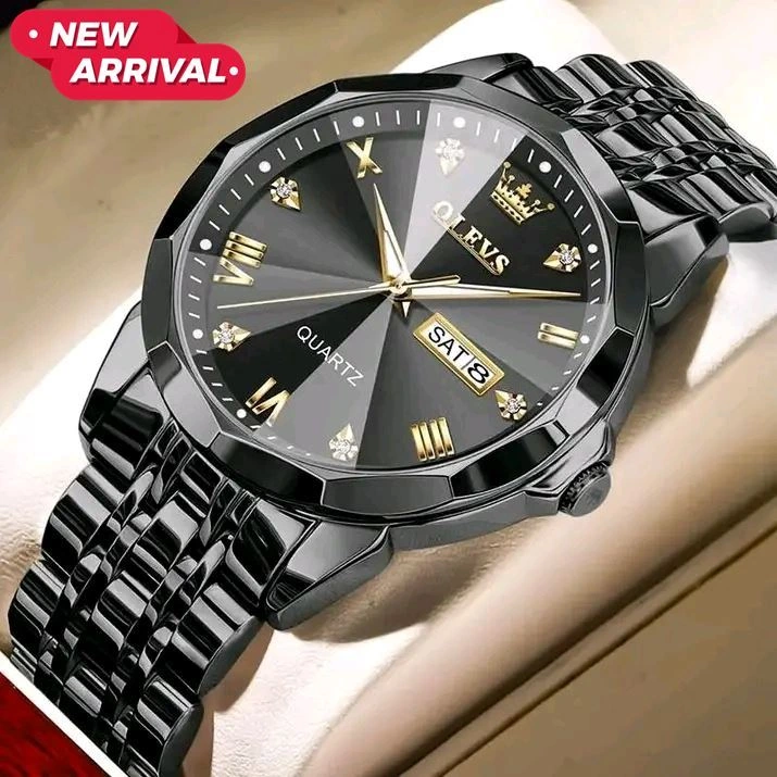 Olevs 991 Stylish Wrist Watch - BLACK