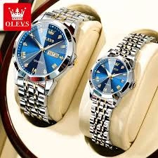 Olevs Stylish Couple Wrist Watch - Blue