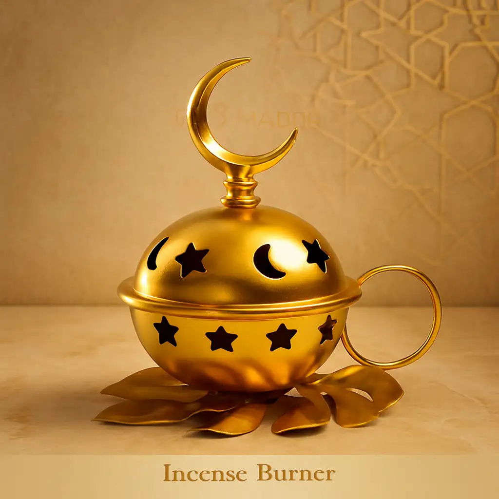 Golden Crescent Incense Burner