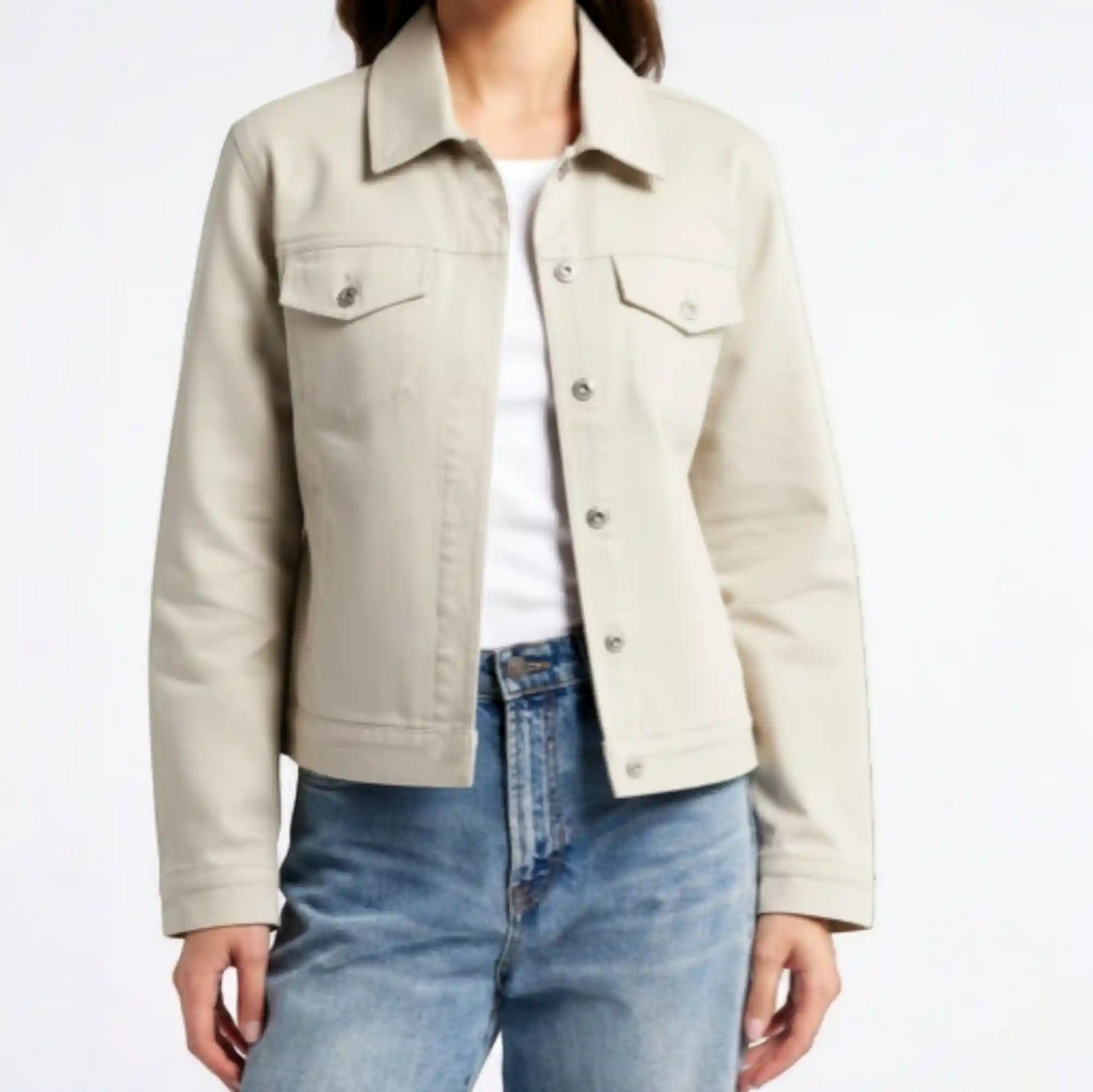 Ladies Grey Twill Fancy Jacket