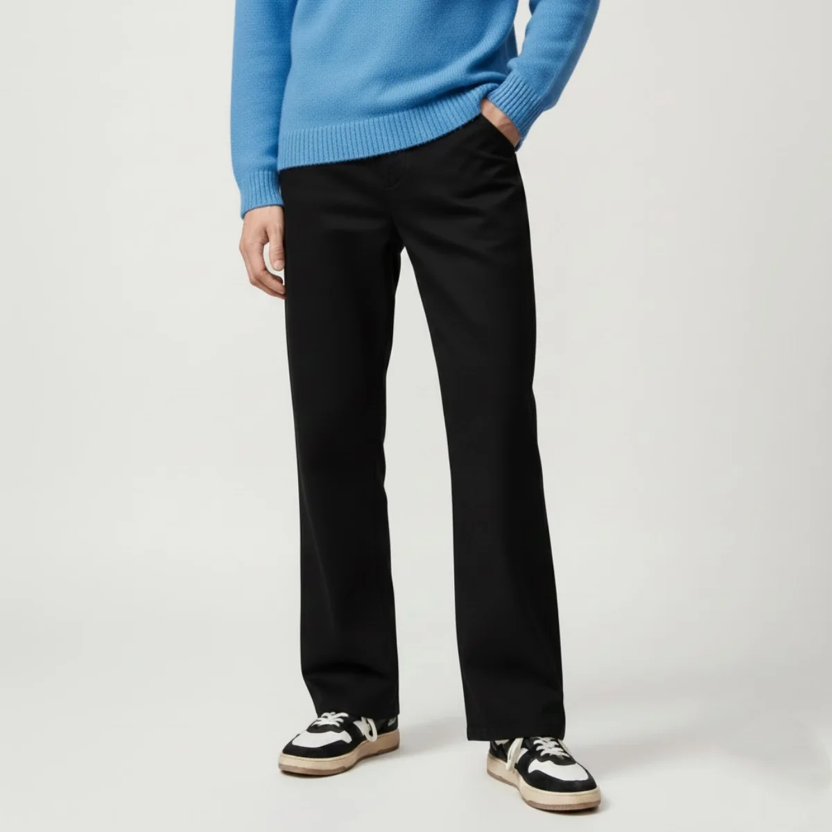 Black Straight Cut Baggy Pants