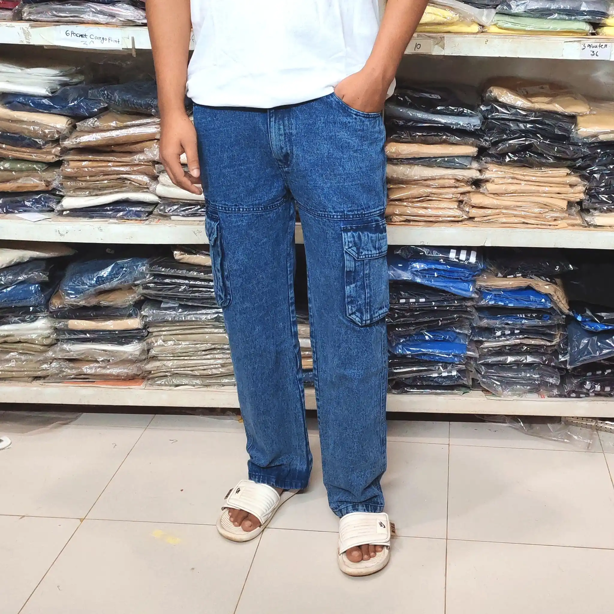 Light Denim Baggy Cargo 