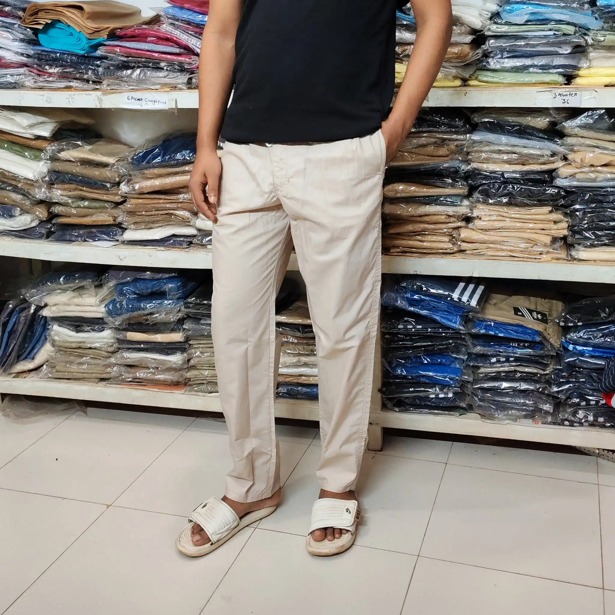 Off White Harem Cotton Trouser