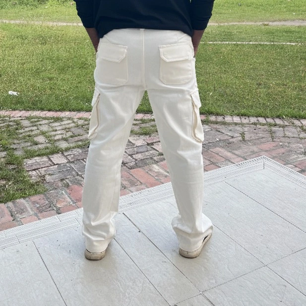 Creamy White Colour Baggy Cargo 