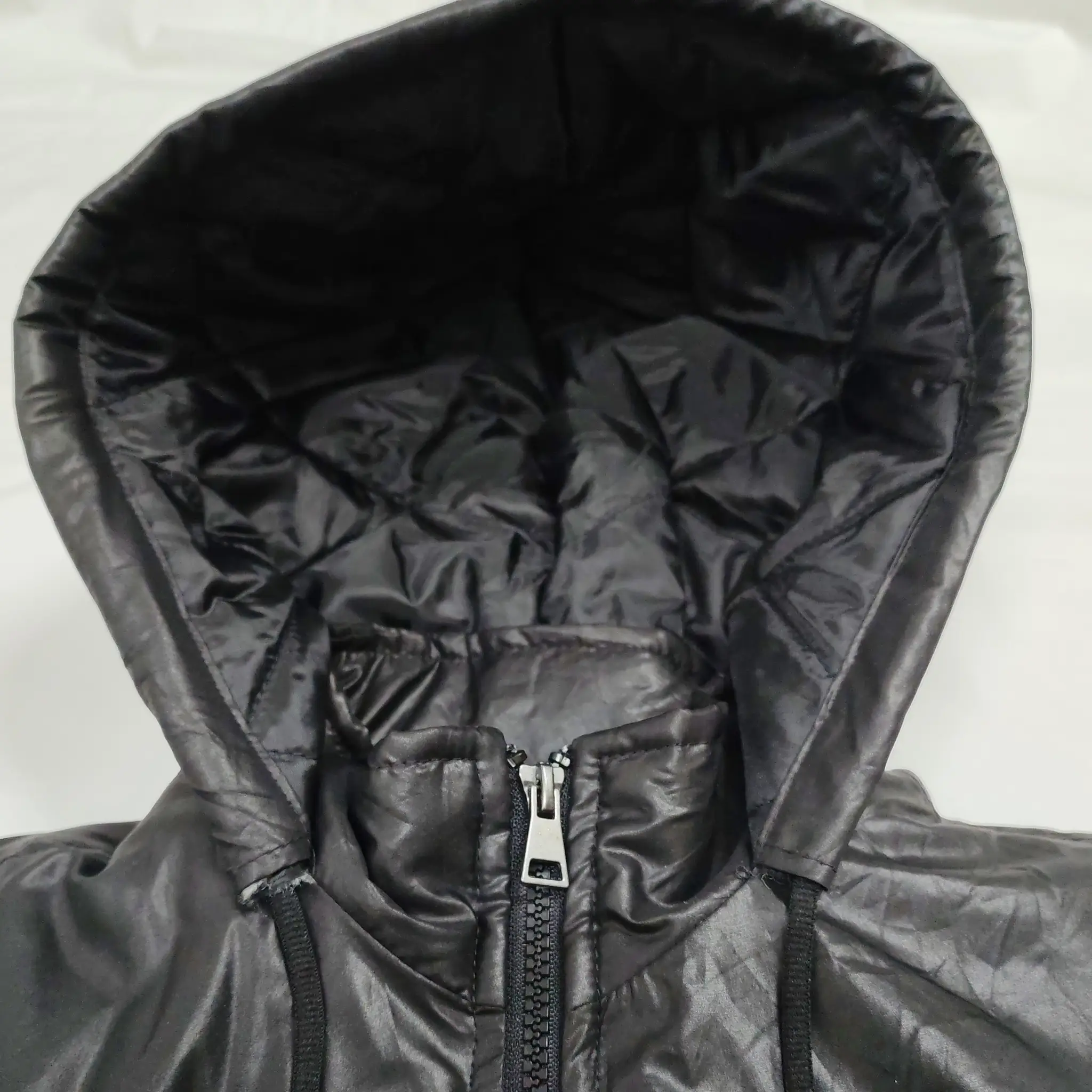 Men's Black Puffer Hoodie Jacket thumbnail 3
