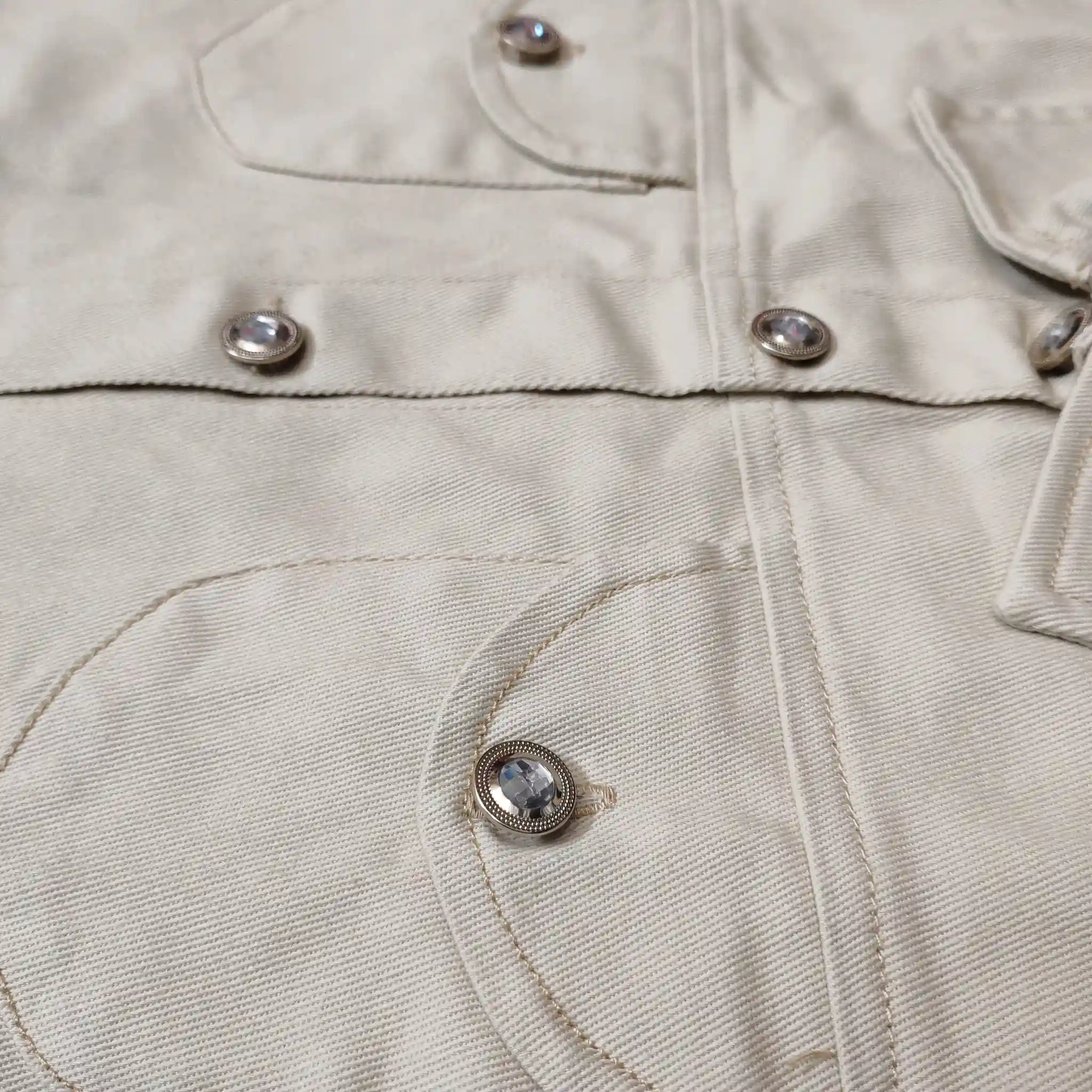 Ladies Grey Twill Fancy Jacket thumbnail 2