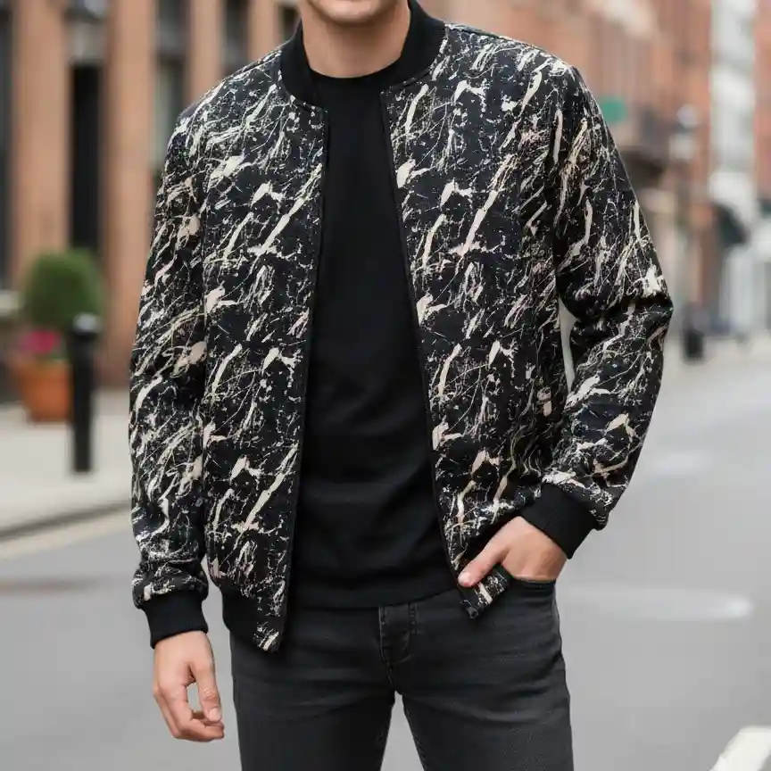 Men's Printed Bomber Jacket