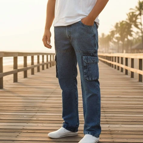 Light Denim Baggy Cargo 