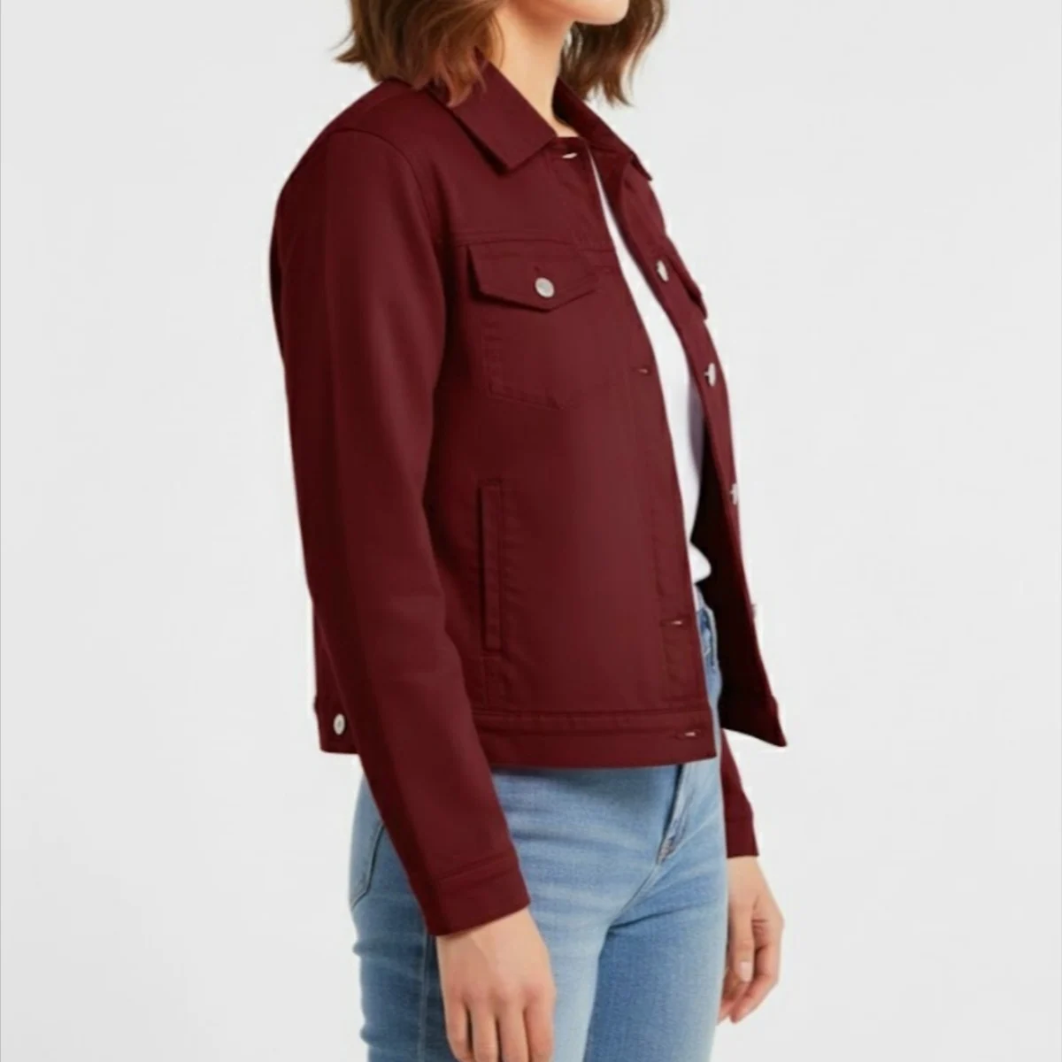 Ladies Maroone Twill Fancy Jacket