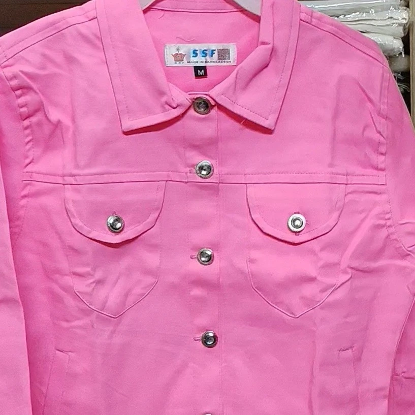 Ladies Pink Twill Fancy Jacket thumbnail 2