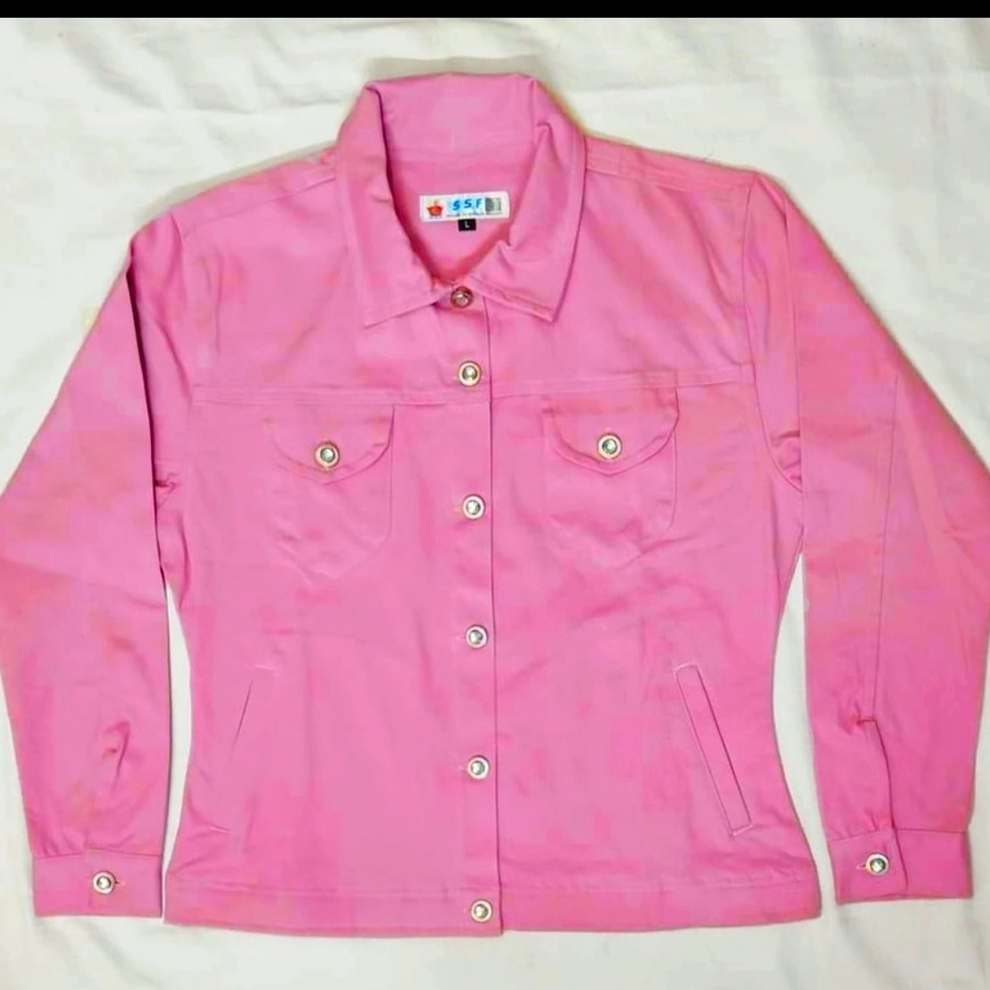 Ladies Pink Twill Fancy Jacket thumbnail 3