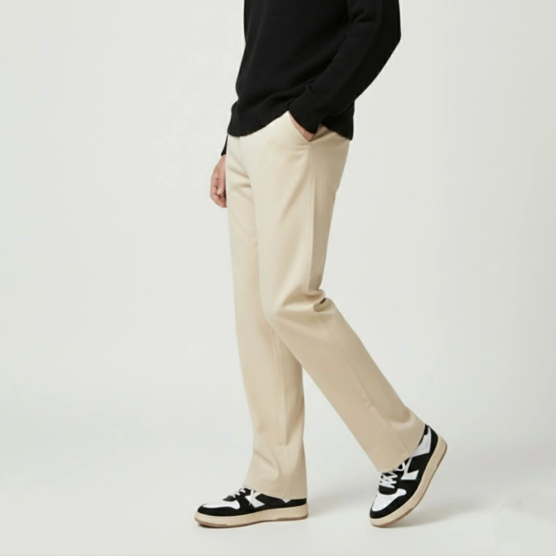 Off White Straight Cut Baggy Pants 