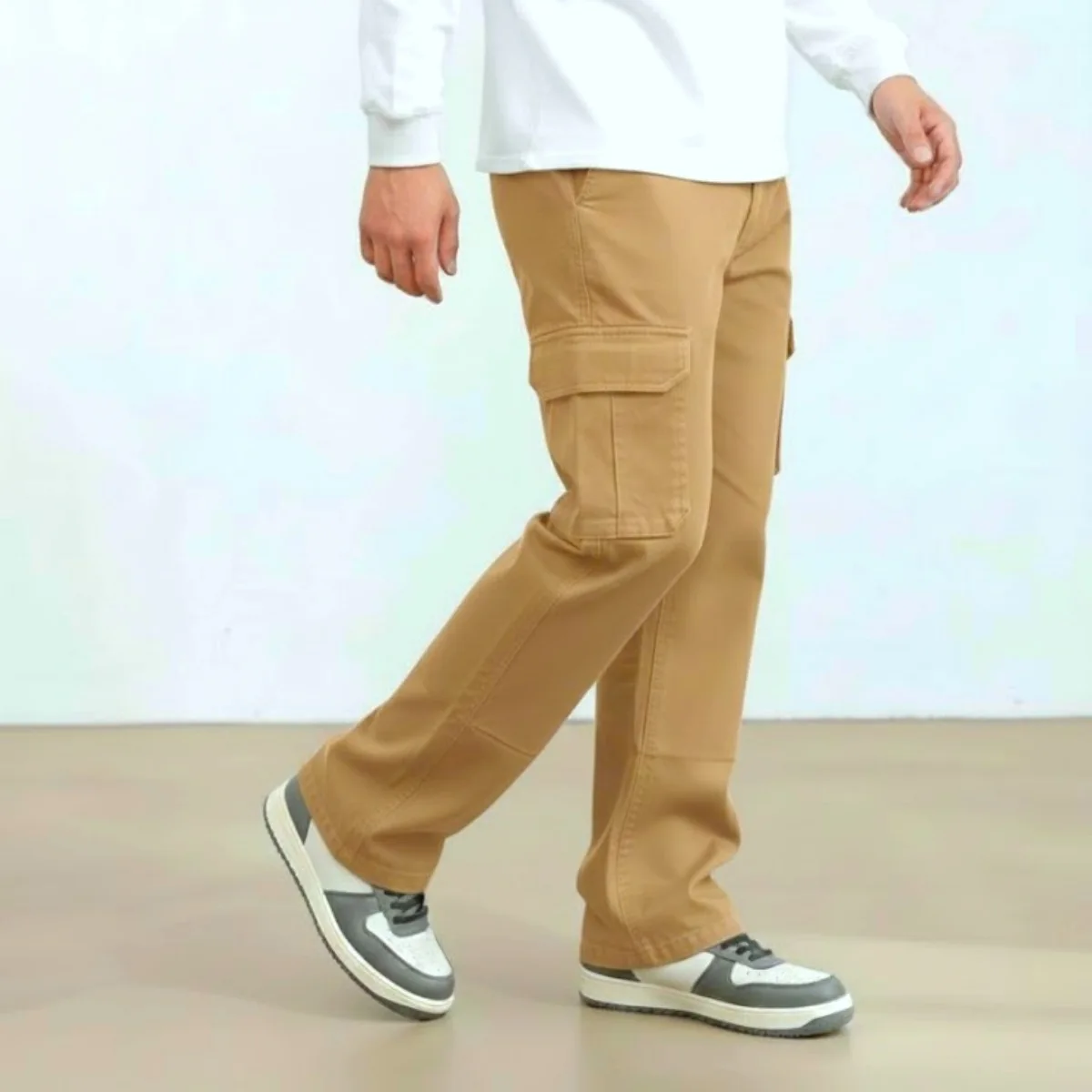 Khaki Colour Baggy Cargo