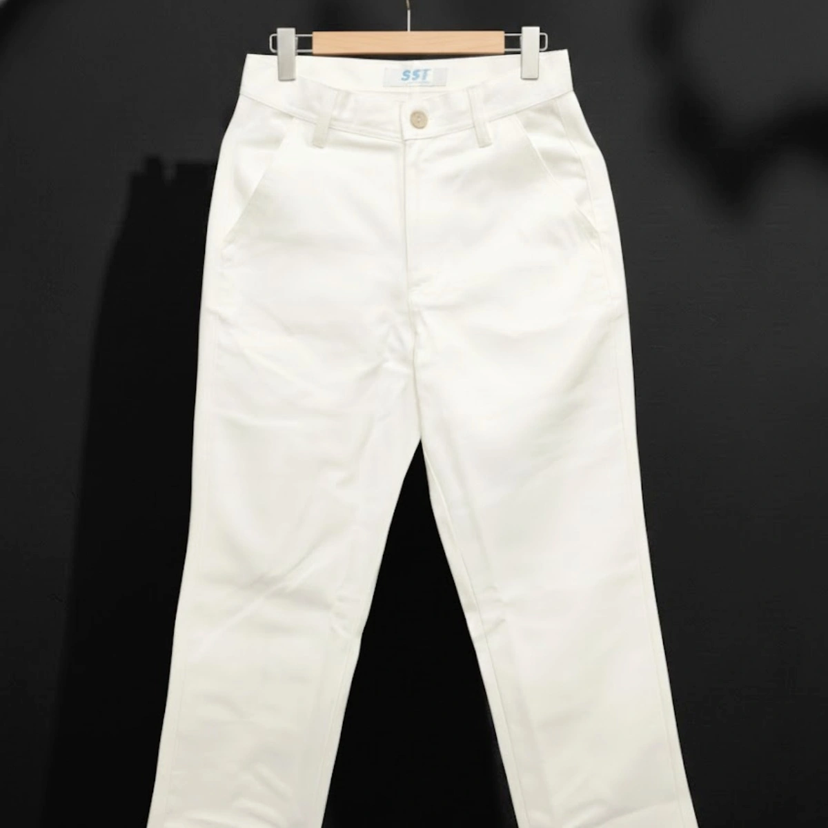 White Straight Cut Baggy Pants  thumbnail 2